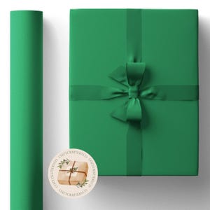 Christmas Green Gift Wrapping Paper Rolls (Eco Holiday Recycled Sheets Gift Wraps) (Matte, Satin)