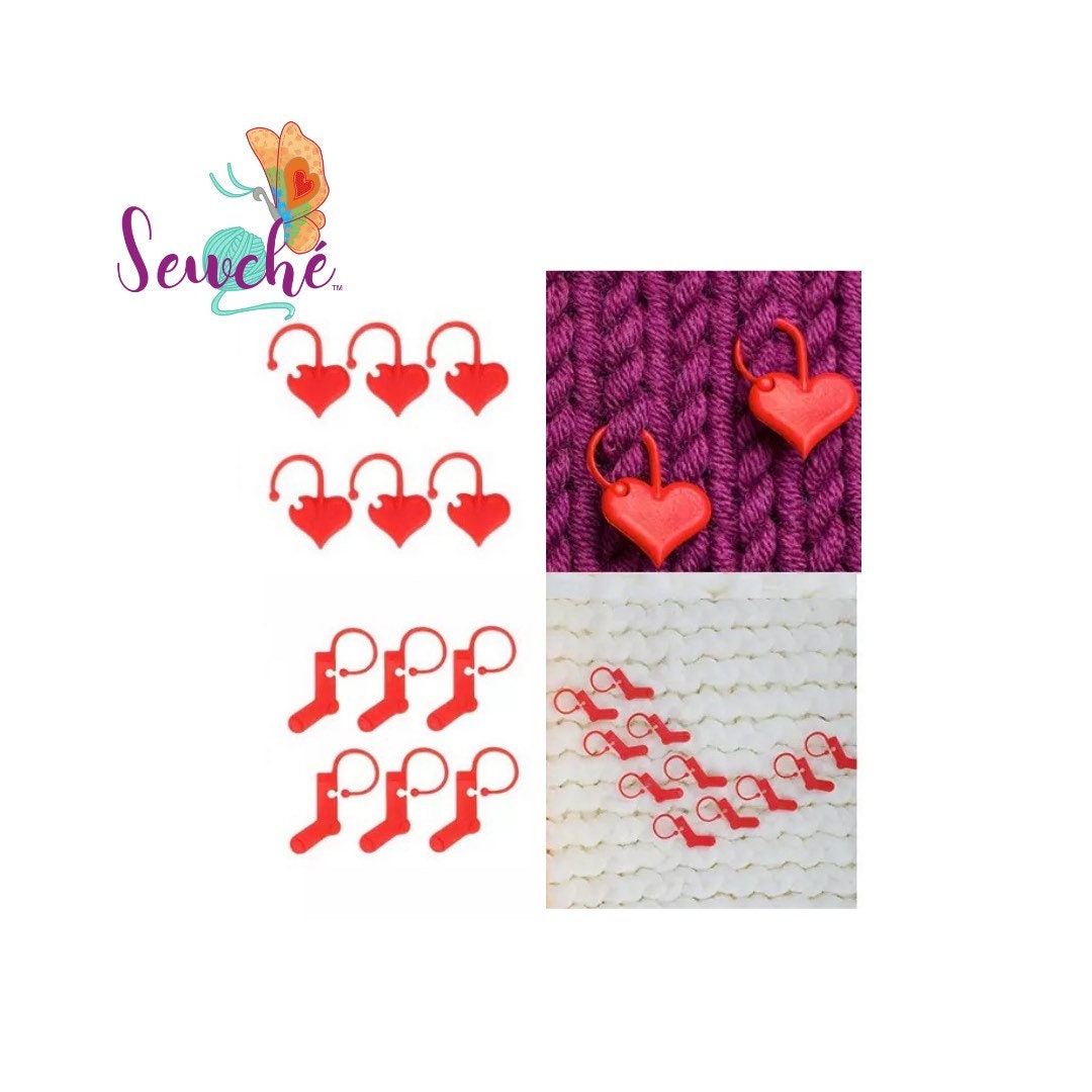 50pcs Heart Shaped Stitch Markers Knitting Crochet Locking Knitting Hol ACA 