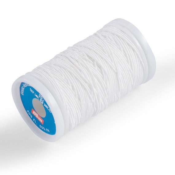 Prym White Elastic Sewing Thread For Use On the Sewing machine Boobin 20m