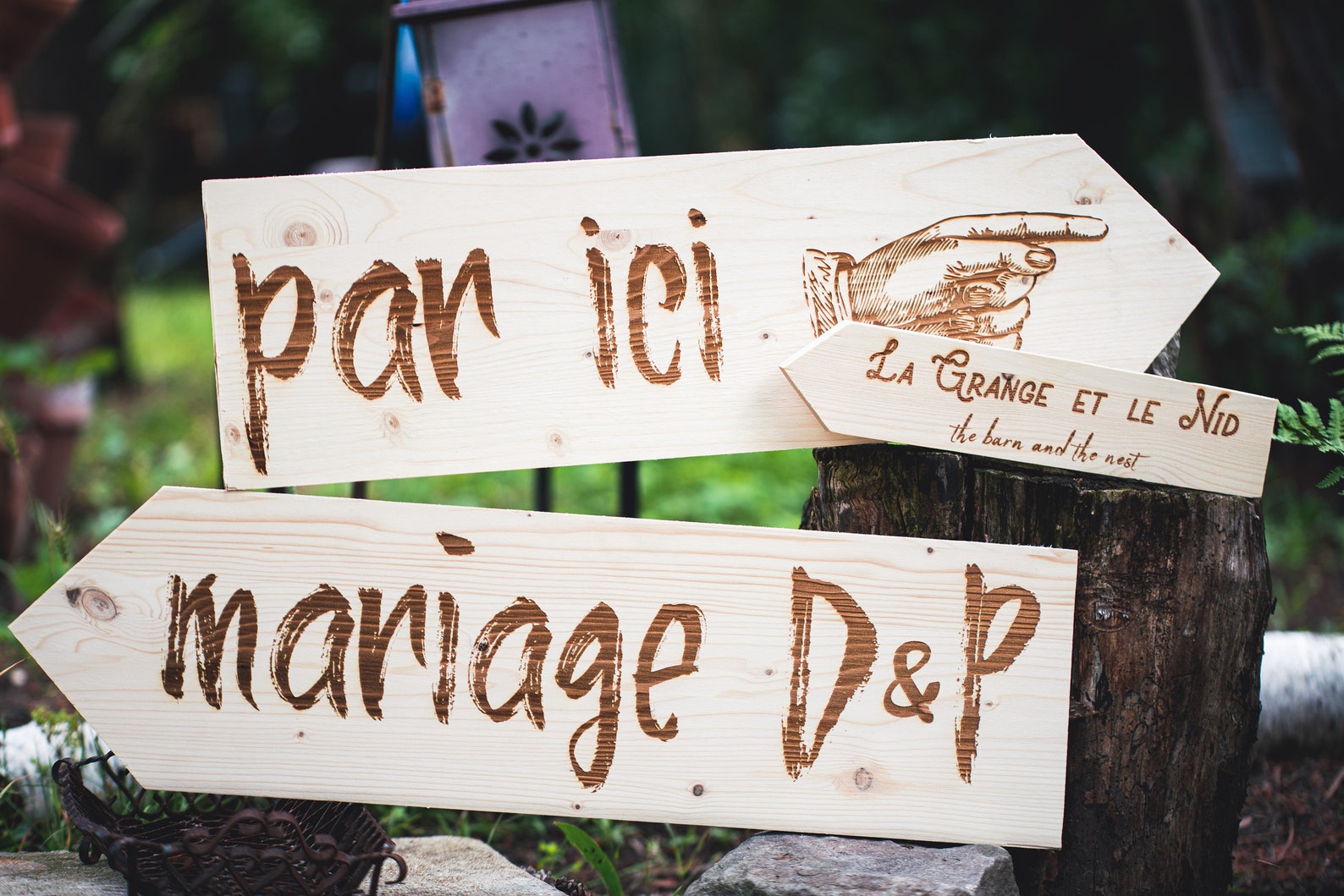 Pancarte Photobooth En Bois - 36x7.5cm - Flèche Directionnelle - Pour événements