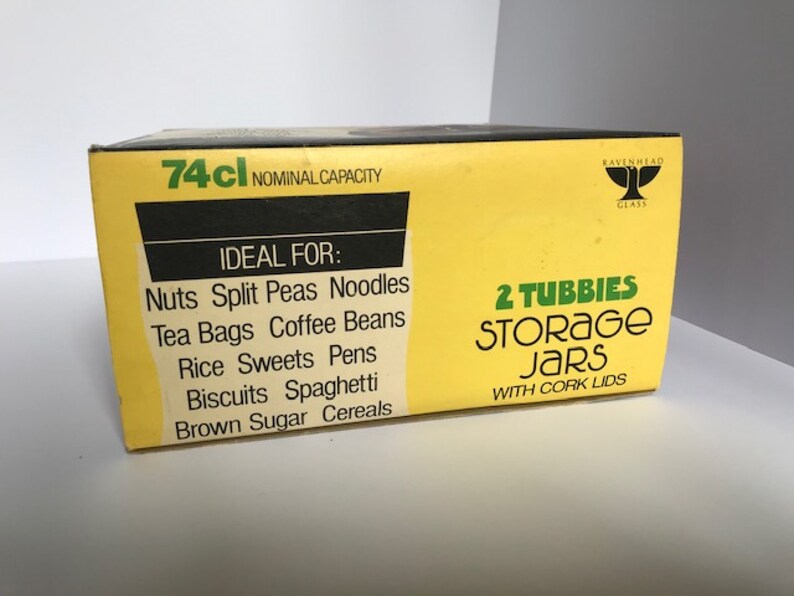 Retro Glass Ravenhead Tubbies Storage Jars in Box Etsy