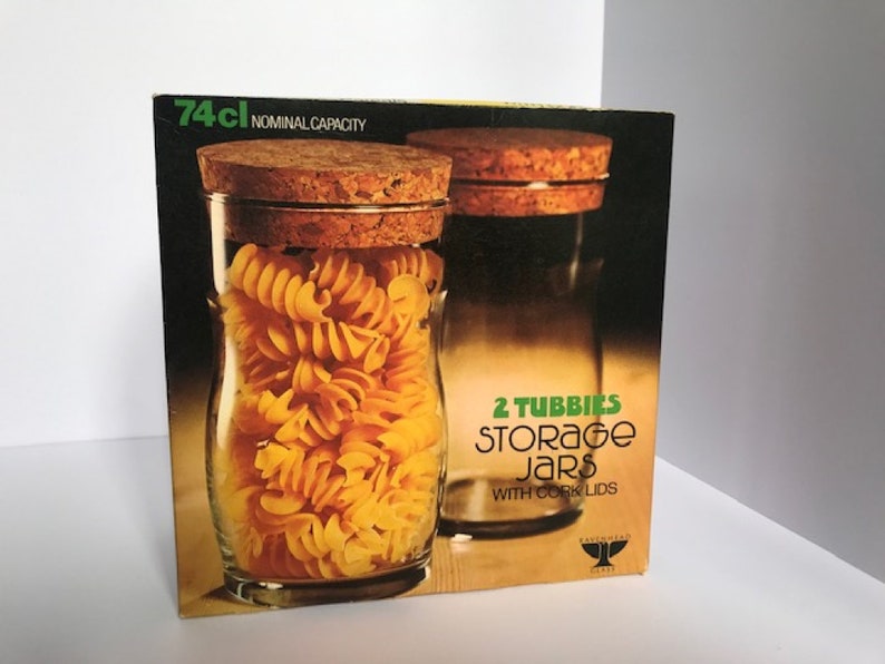 Retro Glass Ravenhead Tubbies Storage Jars in Box Etsy