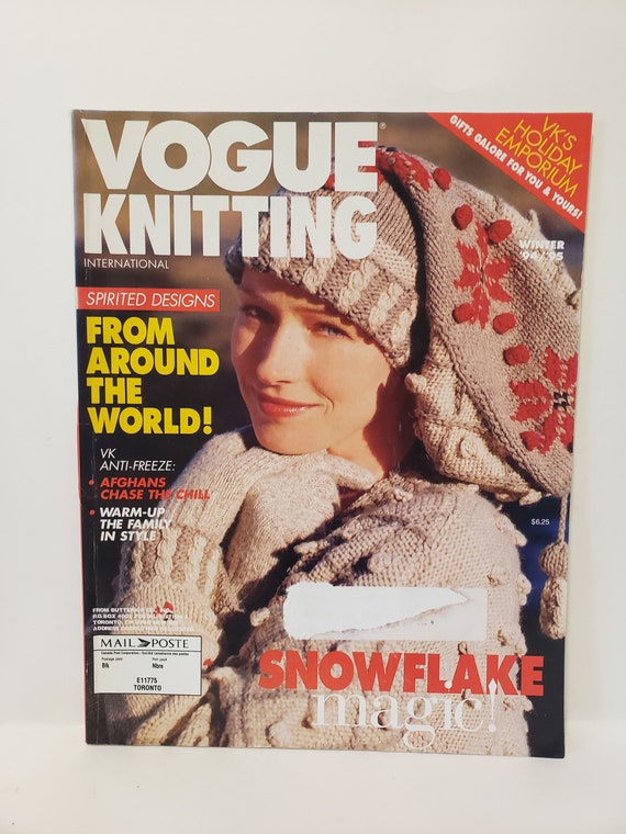 Vogue Knitting Magazine Winter 94/95 Spirited Designs From Around the World  Snowflake Magic Vogues Holiday Emporium Gifts Galore for Yours 