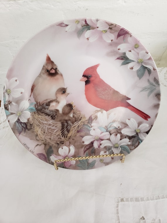 Vintage Lena Liu Bird Wall Plate: Morning Serenade, 1989
