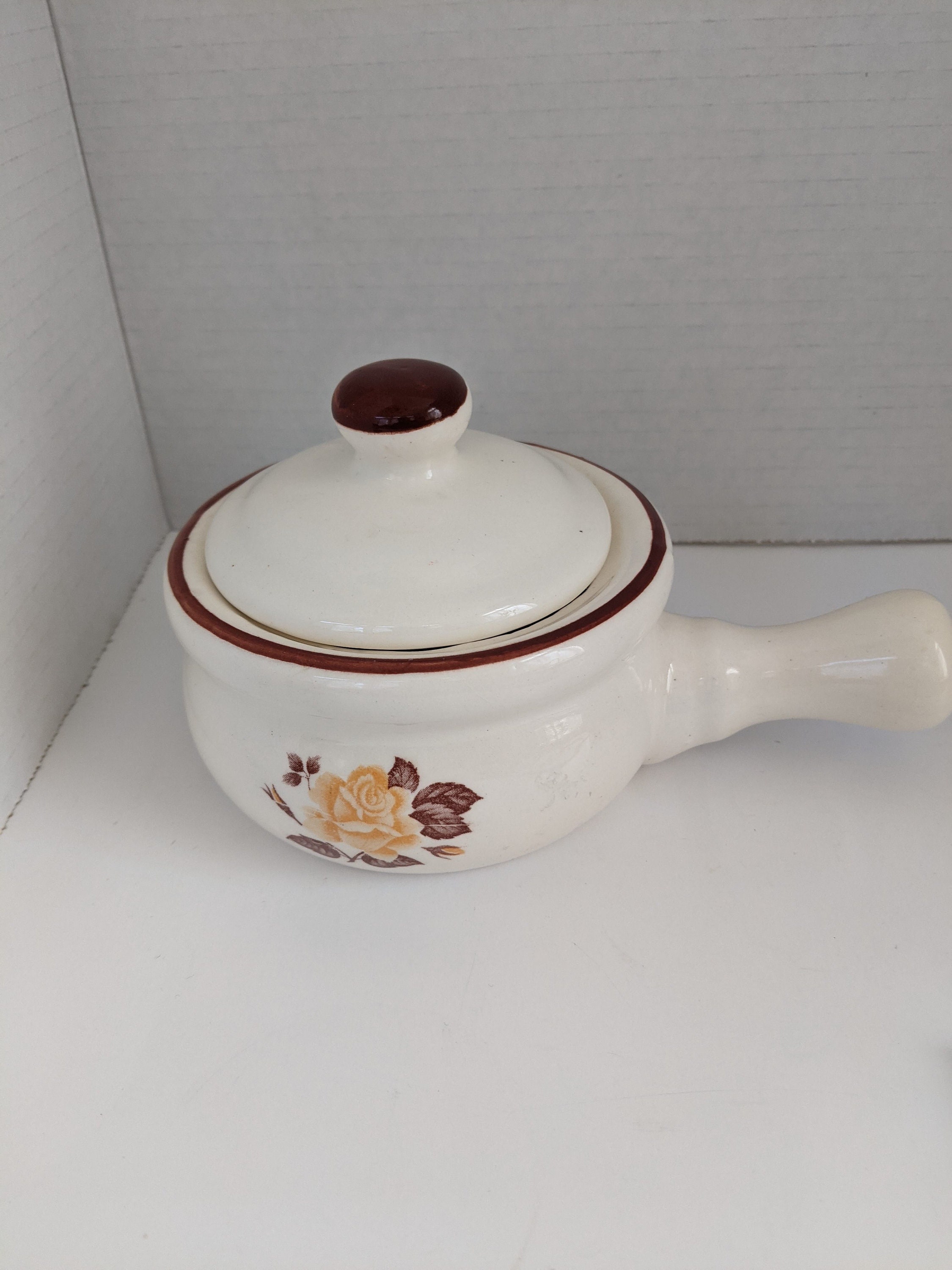 Single Serving French Onion Soup Bowl with Handle Hand Painted Etsy