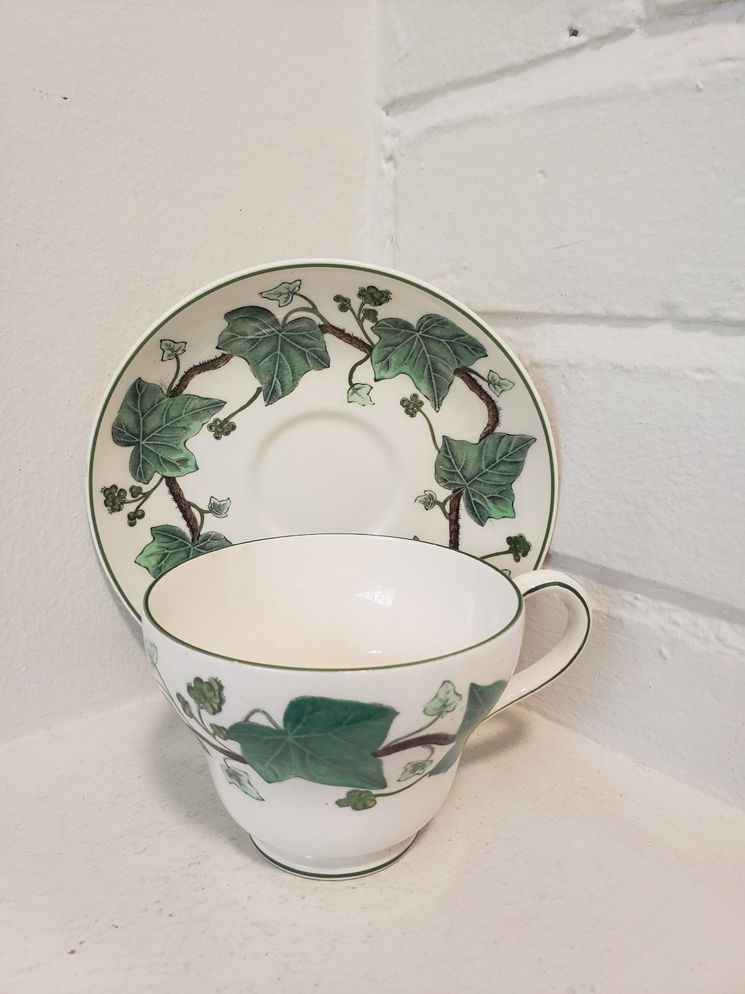 Napolean Chinaware Wedgwood Tea Cup & Saucer Set: Napoleon Ivy Etruria, Vintage Porcelain ...