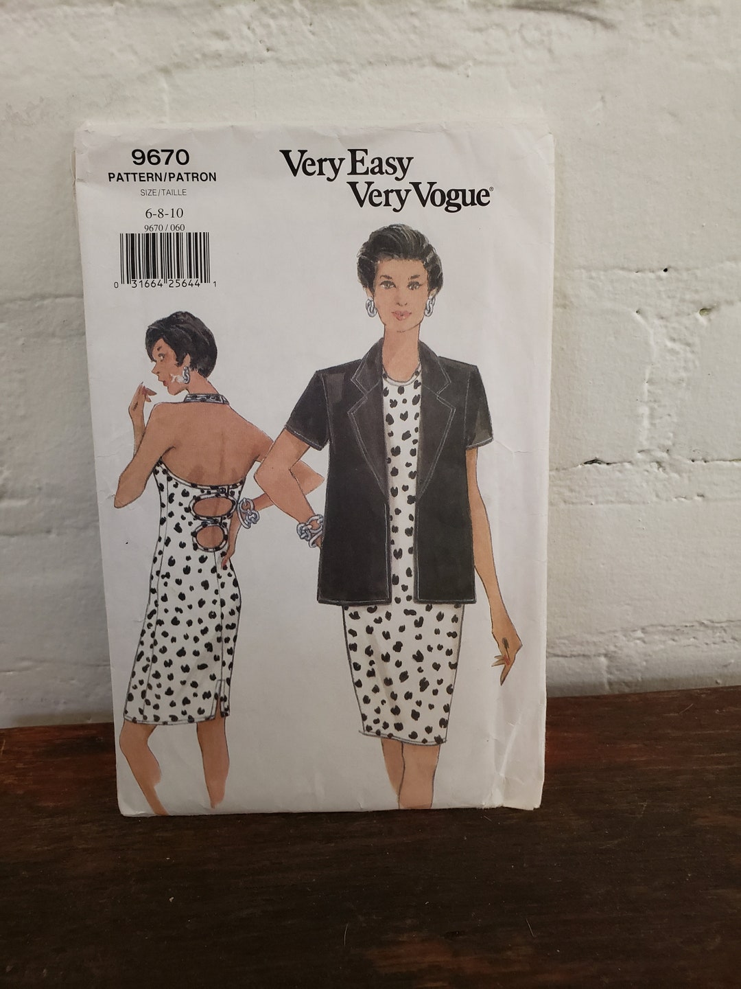 Vogue 9670 Dress & Jacket Pattern: Halter Dress, Size 6-10 - Etsy