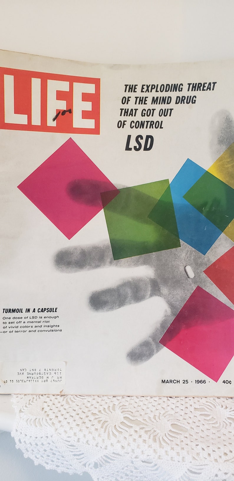 Life Magazine March 25 1966 Turmoil in a Capsule The Exploding Threat of the Mind Drug That Got Out of Control LSD Vintage Life Magazine image 3
