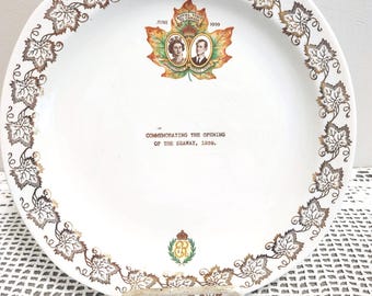 Royalty Plate Commemorating The Opening of the Seaway 1959