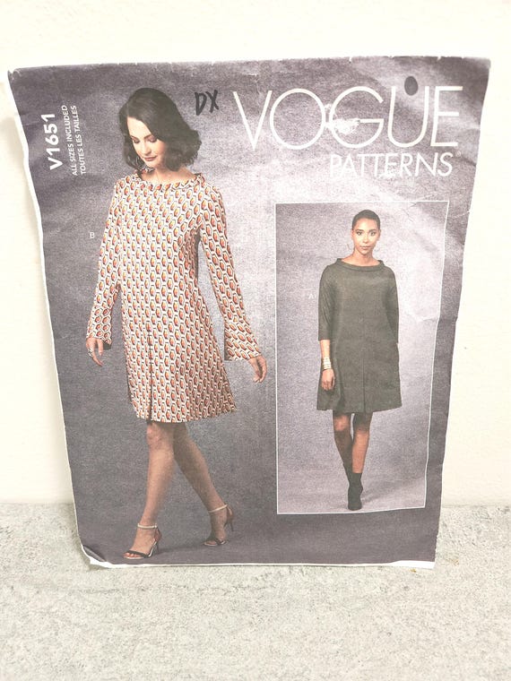 chinese dress ladies Very Easy Vogue 8396 Womens A Line Dress with Sleeve & Neckline Variat –  All The Precious Things main image 1