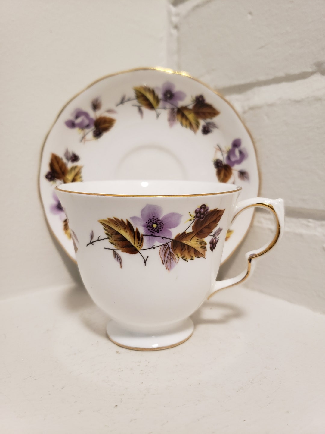 Queen Anne Tea Set Lavender and Brown China Ridgeway Pottery Fine