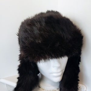 Fur Hat Russian Style Dark Brown/Black Fur Hat with Flaps for Ears Stay Warm This Winter Hats for Him or Her Large Size Fur Hat
