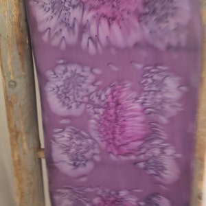 Purple Silk Floral Scarf Hand Rolled Edges Hand Crafted Scarves from the 90s Gifting Scarves Mothers day Scarf Purple Silk Vintage Scarf
