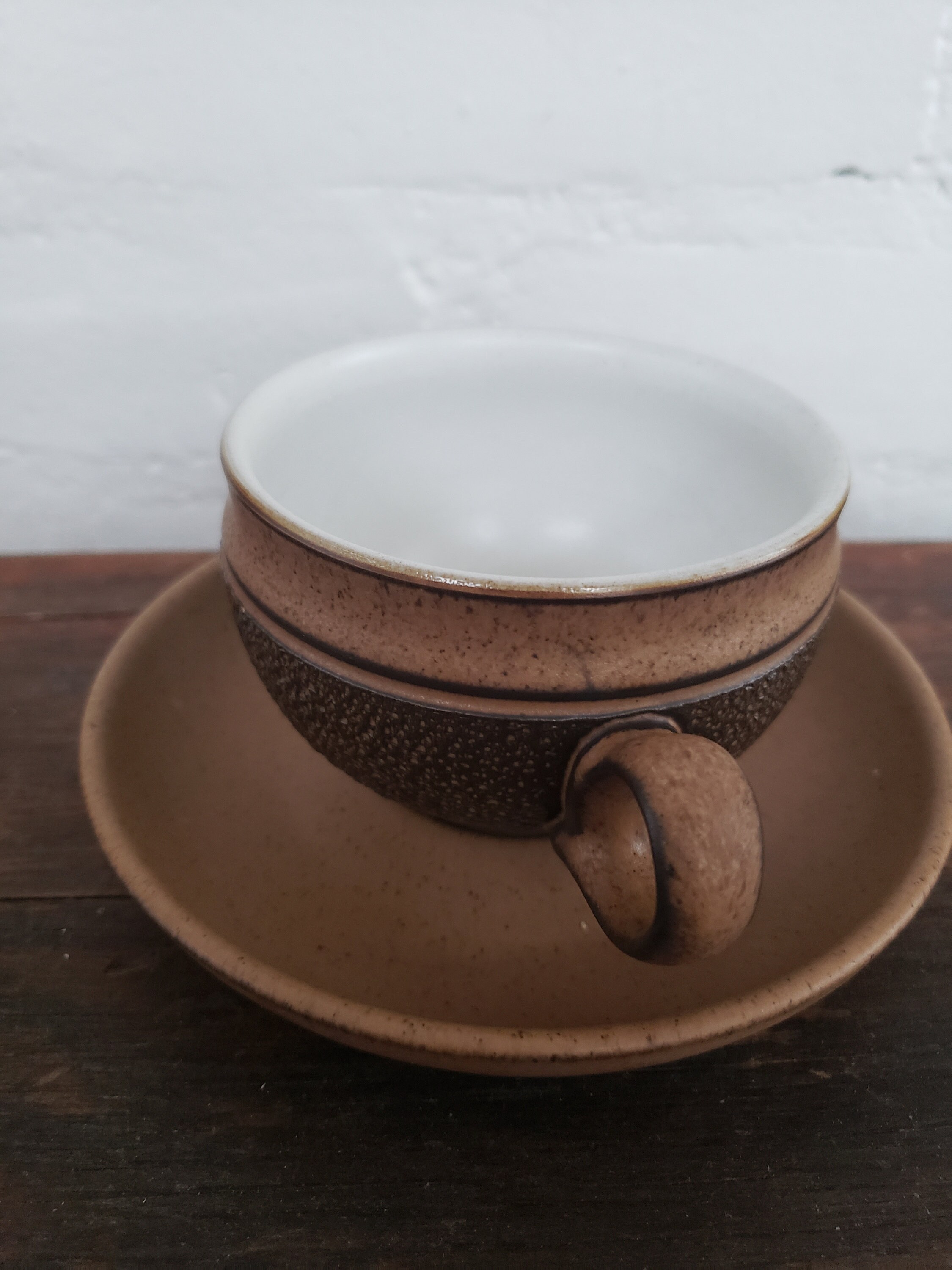 Vintage Denby Brown Tea Cup and Saucer Set: 70s Zen Decor - Etsy