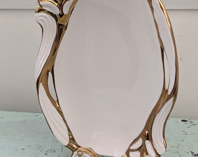 Vintage Verdici Design Tray Gold With White Small Tray Vintage Etsy