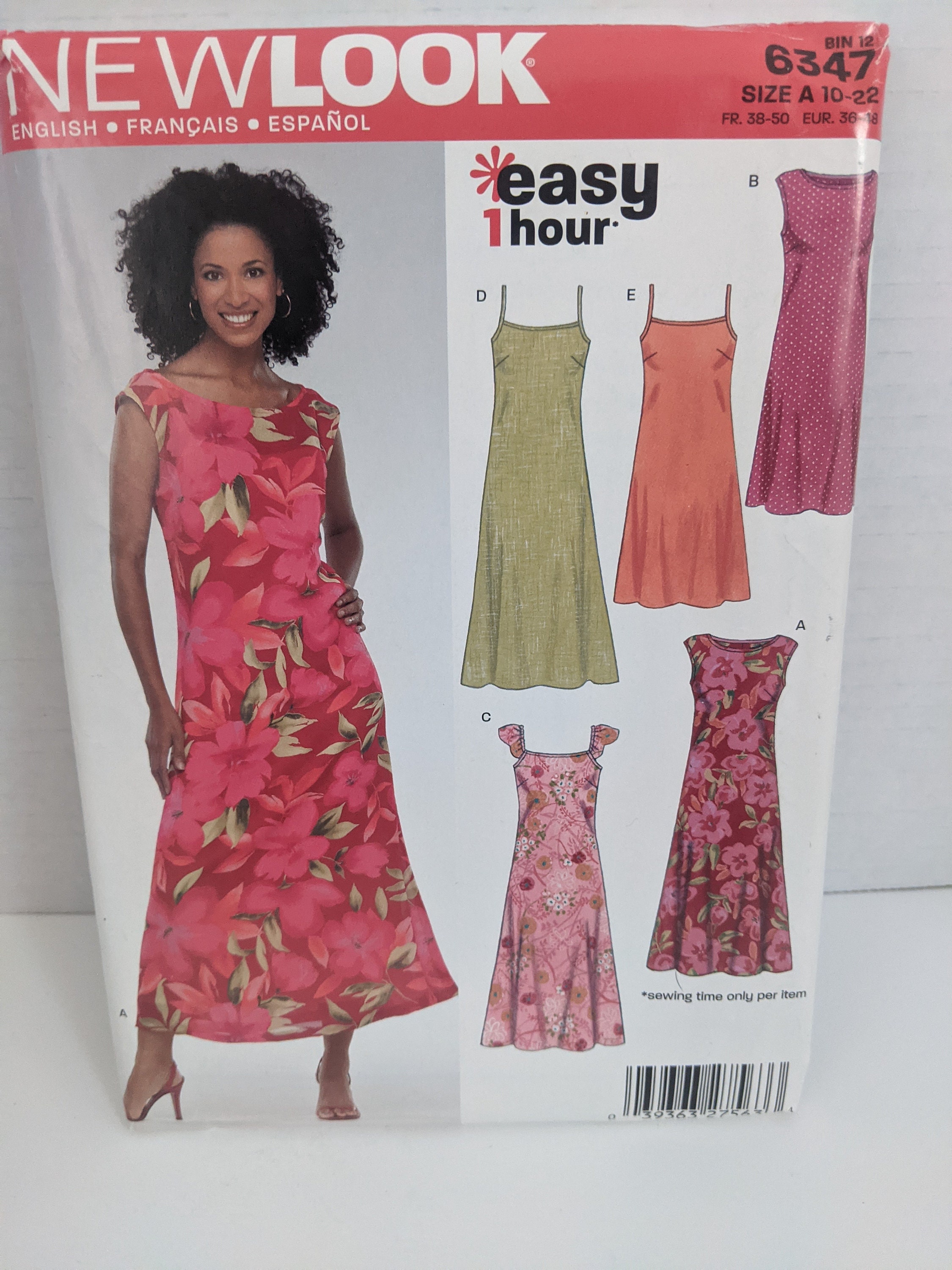 New Look Easy One Hour Dress Pattern 6347 UNCUT Etsy