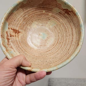 Bol vintage en poterie signé : décoration zen fabriquée à la main, cuisine des années 80