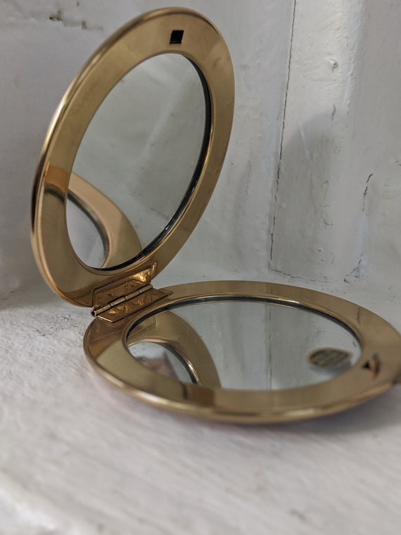 Vintage Double Mirror Compact: Victorian Scene Im… - image 3