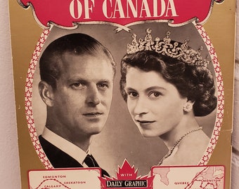 The Golden Souvenir of The Royal Tour Of Canada Queen Elizabeth Memorabilia Royalty Souvenir Booklet