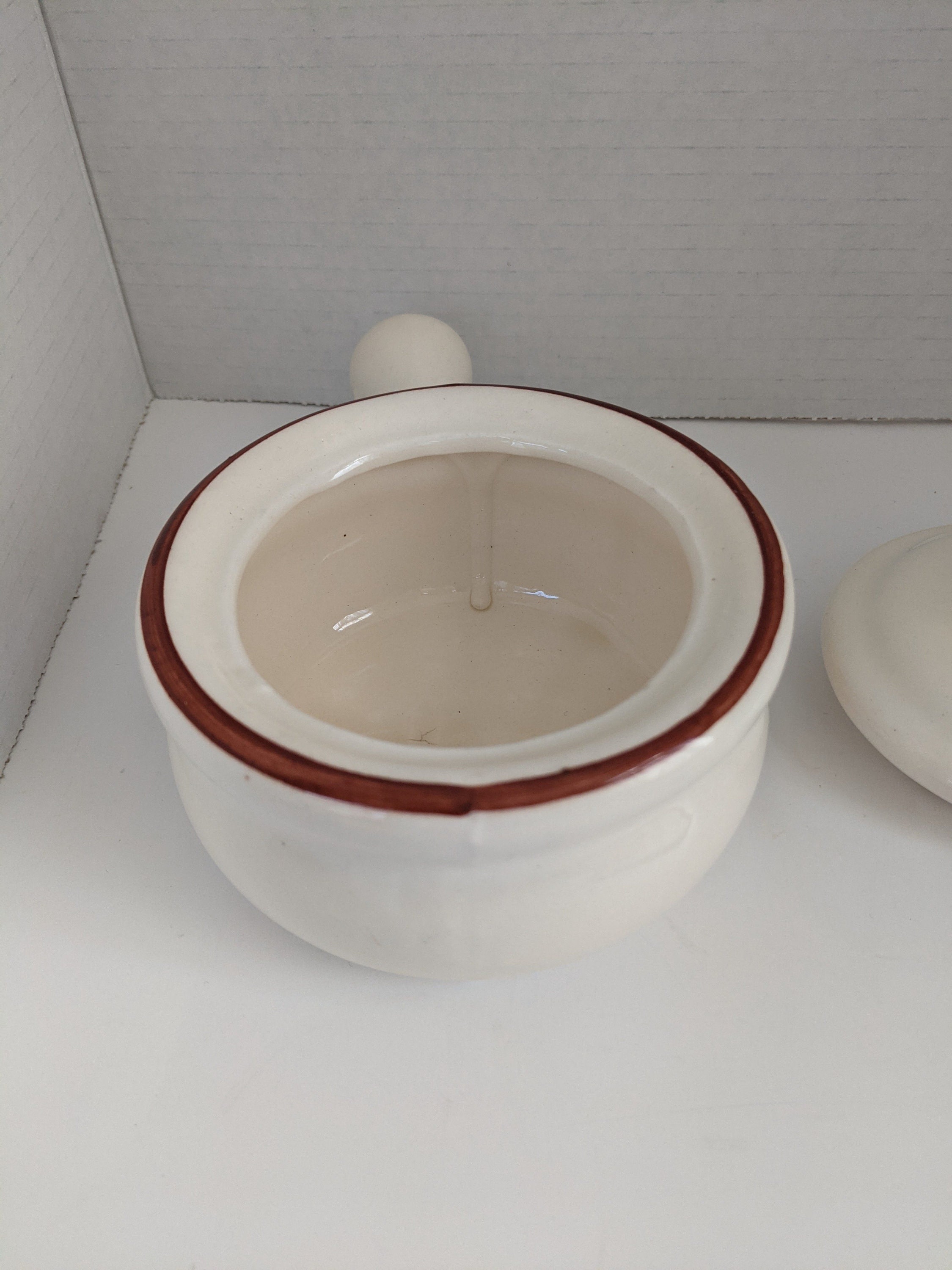 Single Serving French Onion Soup Bowl With Handle Hand Painted Etsy