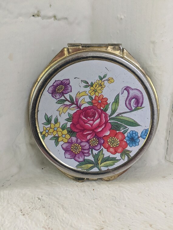 Vintage Pill Box Vintage Floral Pill Box Vintage … - image 1