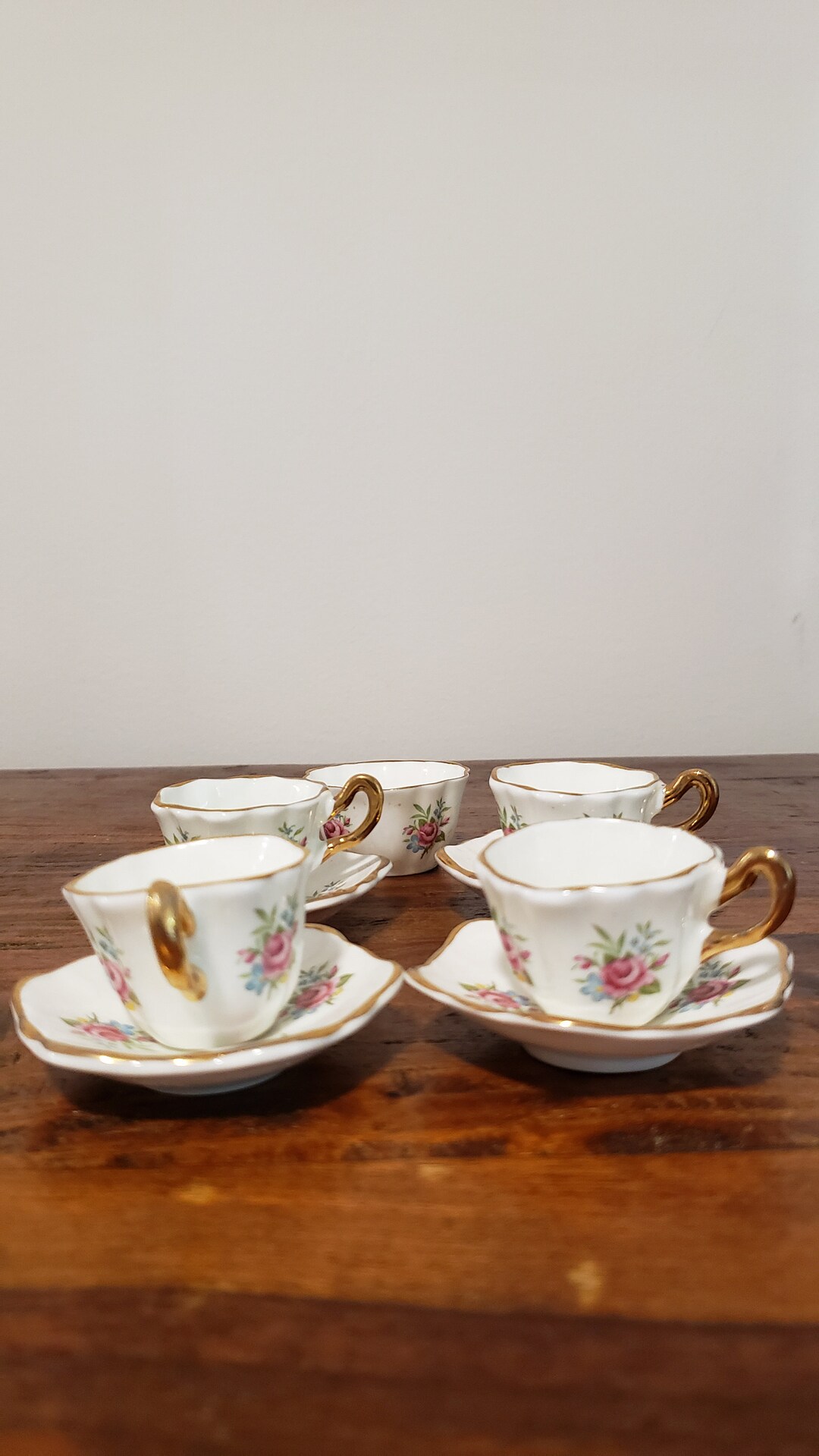 Miniature Tea Cups With Saucers Toy Tea Cups Fine Bone China Etsy