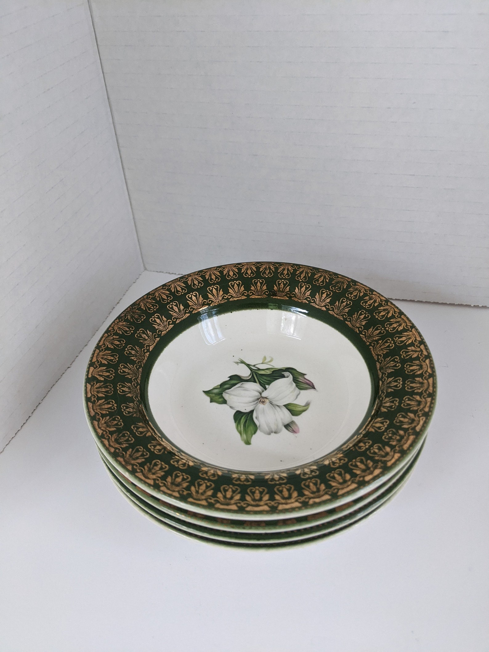 Vintage Emerald Green Dessert Bowls Trilliam Dessert Bowls Etsy