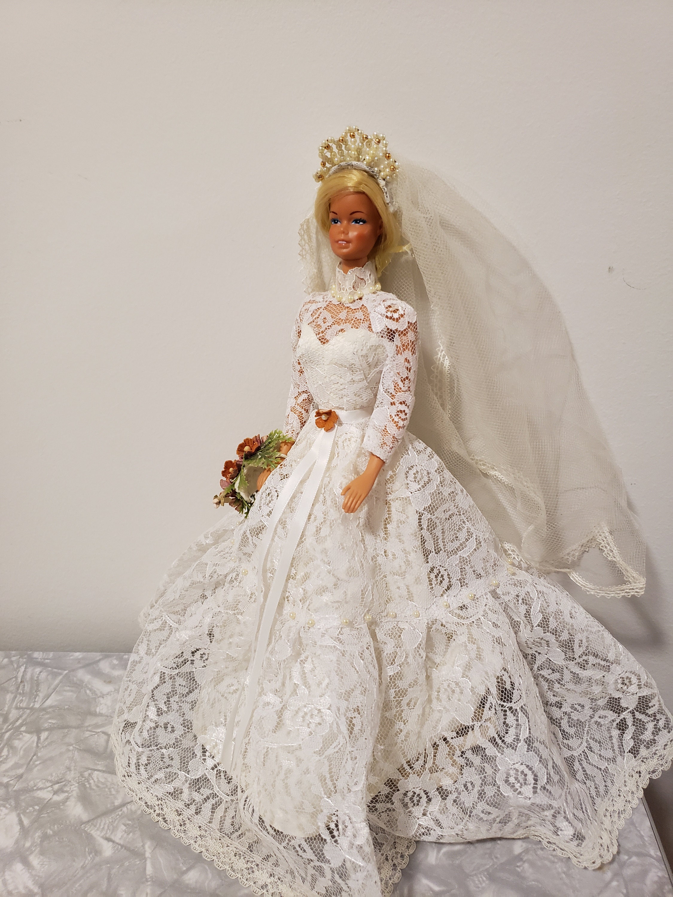 Barbie doll with wedding clearance dress
