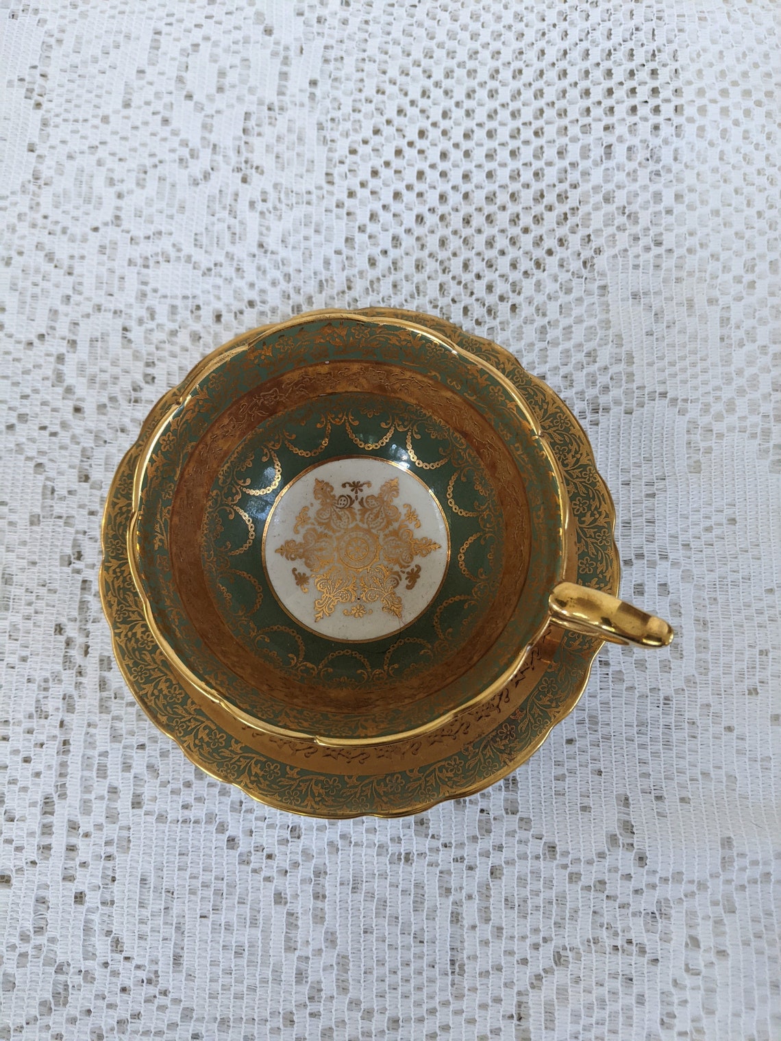 Royal Stafford Tea Set Bold Green Gold and Orange Decorative Etsy Canada