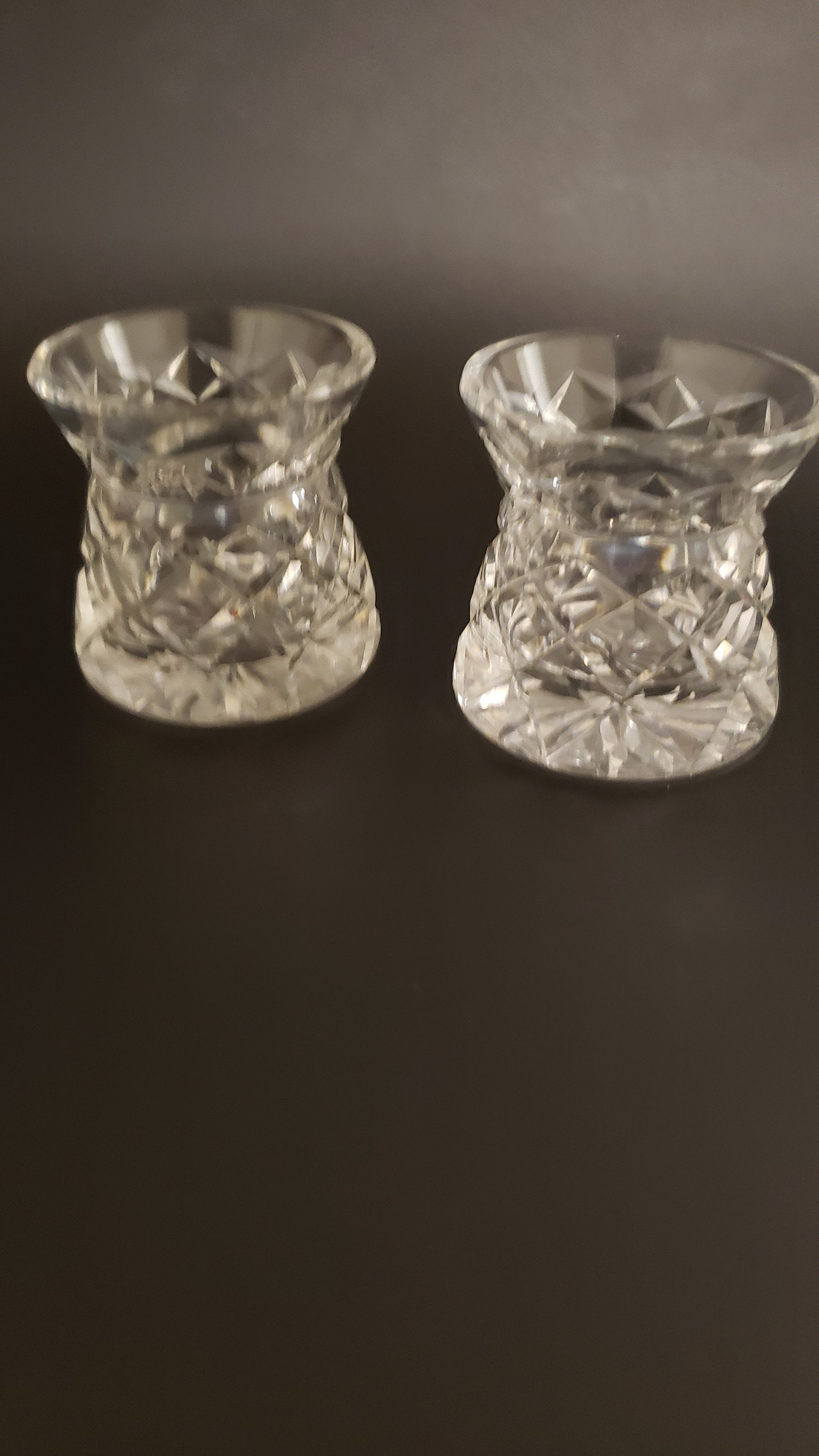 Cut Glass Candle Holders Vintage Set of Candle Holders Cut Etsy