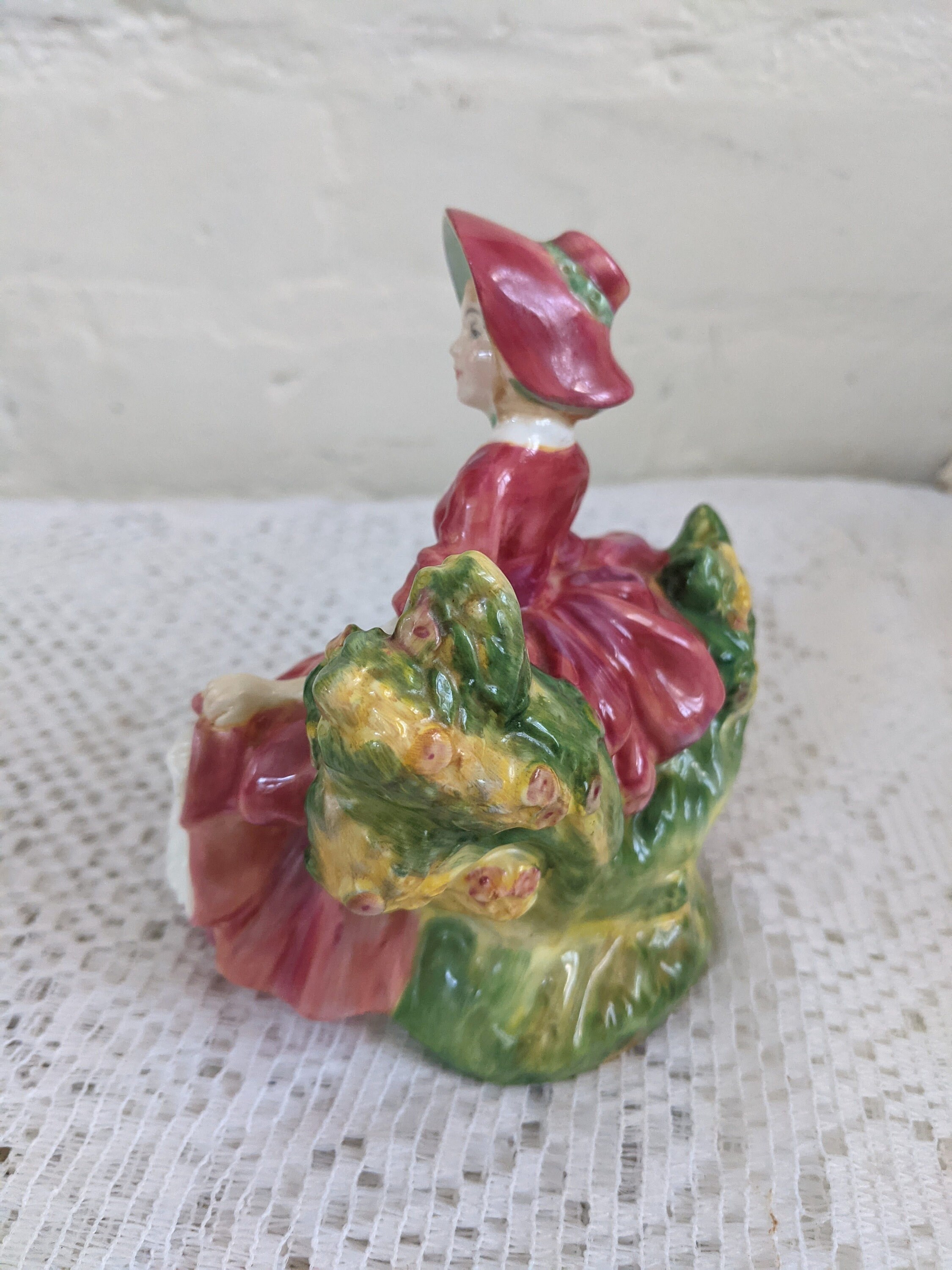 Royal Doulton Lydia Figurine: HN 1908, Red Dress, Vintage China