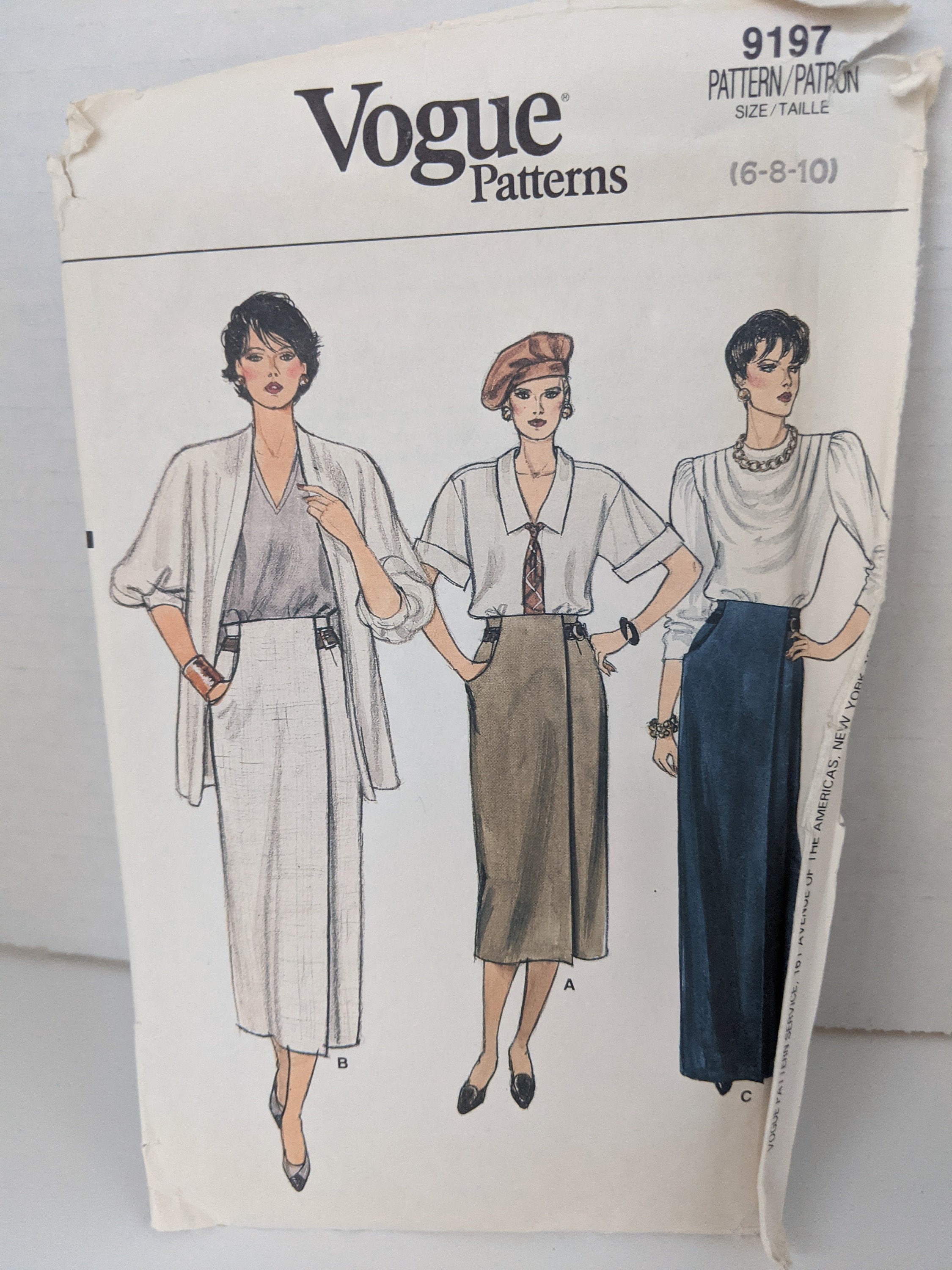 Vogue Long Skirt Pattern Vogue Wrap Skirt Pattern for Size 6 Etsy Canada