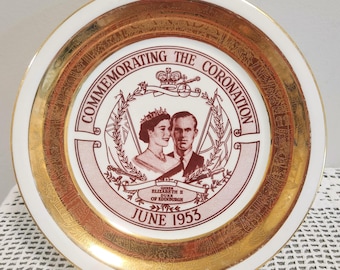 Commemorating the Coronation June 1953 Plate Gold Gilt