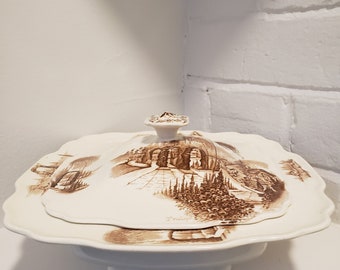 Myott Signed Serving Dish With Lid  English Garden