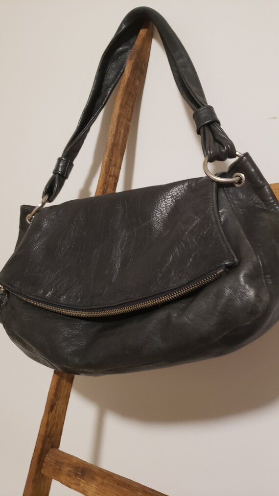 Vintage Black Leather YKK Shoulder Bag Soft Leather Bag Vintage Leather Made In Canada Etsy