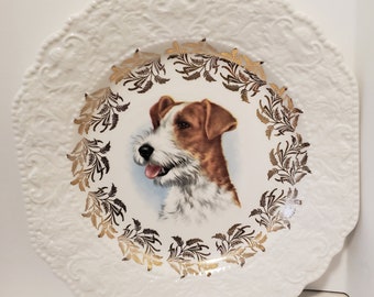 Embossed Terrier Plate Lord Nelson Pottery 8.25 Inch Plate Dog Display Plate Gift for Dog Lover Gift for Terrier Dog Lover Image Dog Plate