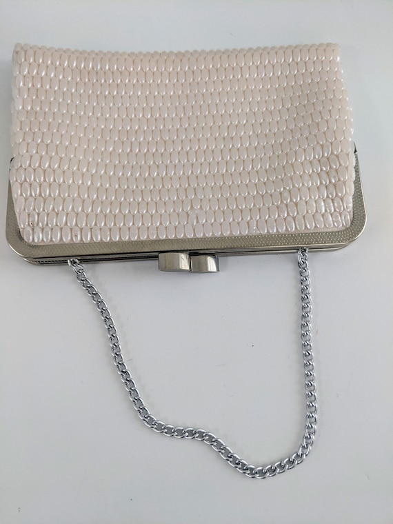DuVal Vintage Beaded Handbag: Pink Purse with Cha… - image 3