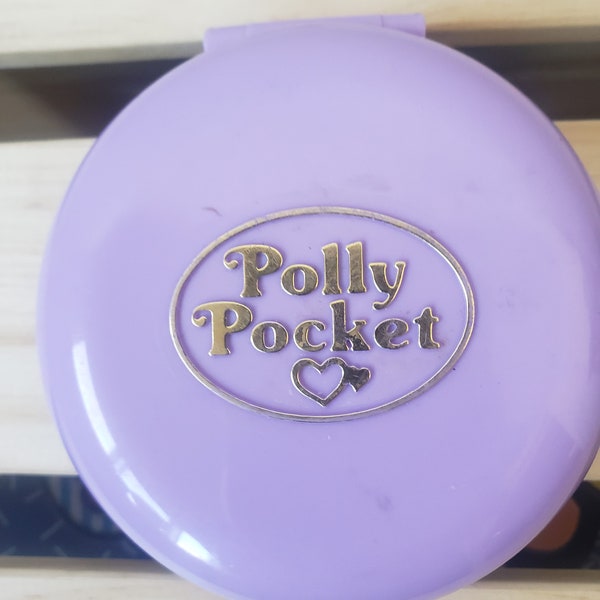 Polly Pocket Purple Round Compact 1989 Polly's Studio Blue Bird Vintage Toys Purple Poly Pocket Compact Vintage Toys For Kids Simple Fun