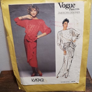 Vogue Patterns American Designer Kasper Dress Lower Calf or Evening Length CUT Size 12