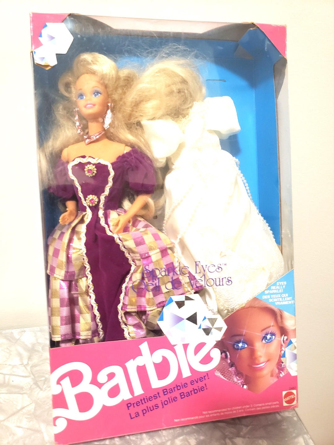 バービー　Sparkle Eyes[ボディ]Haute Couture[服］レア 1991 Sparkle Eyes Barbie: Purple Velvet Dress, Extra Gown - Etsy