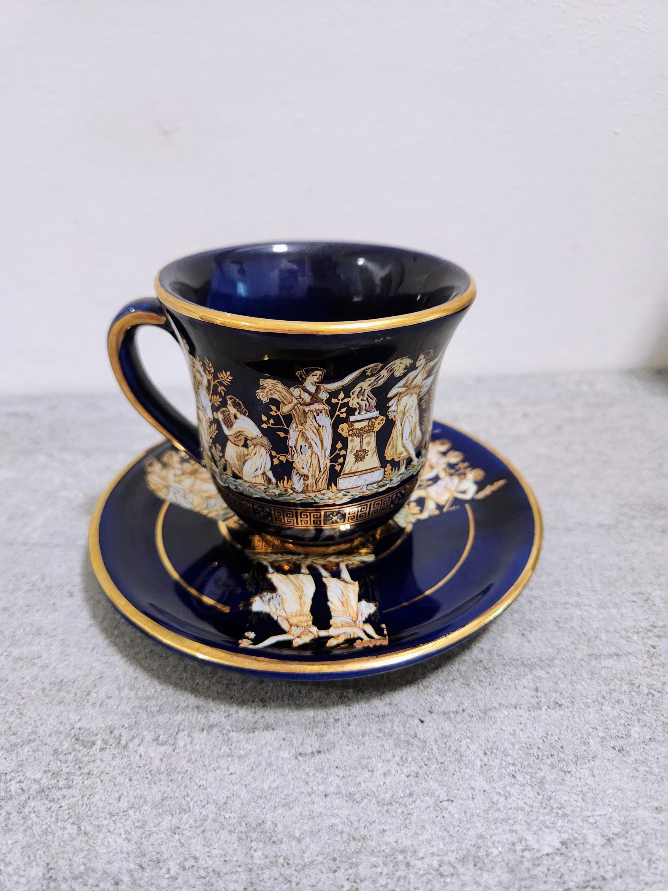 Greek 24k Tea Cup Set - Etsy