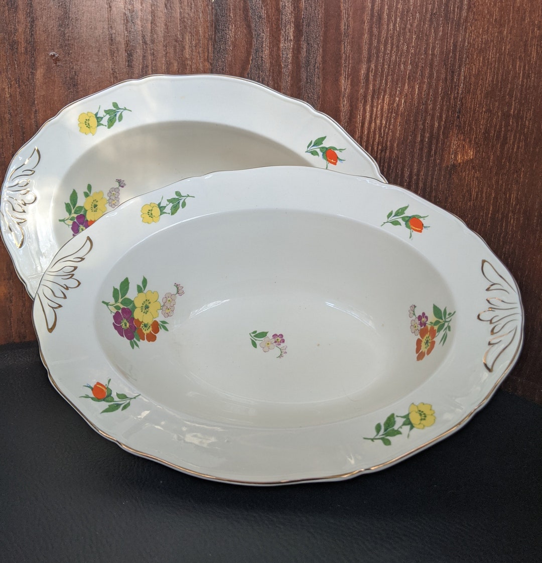 Alfred Meakin Serving Bowls 1930 1940s Marigold Pattern Etsy