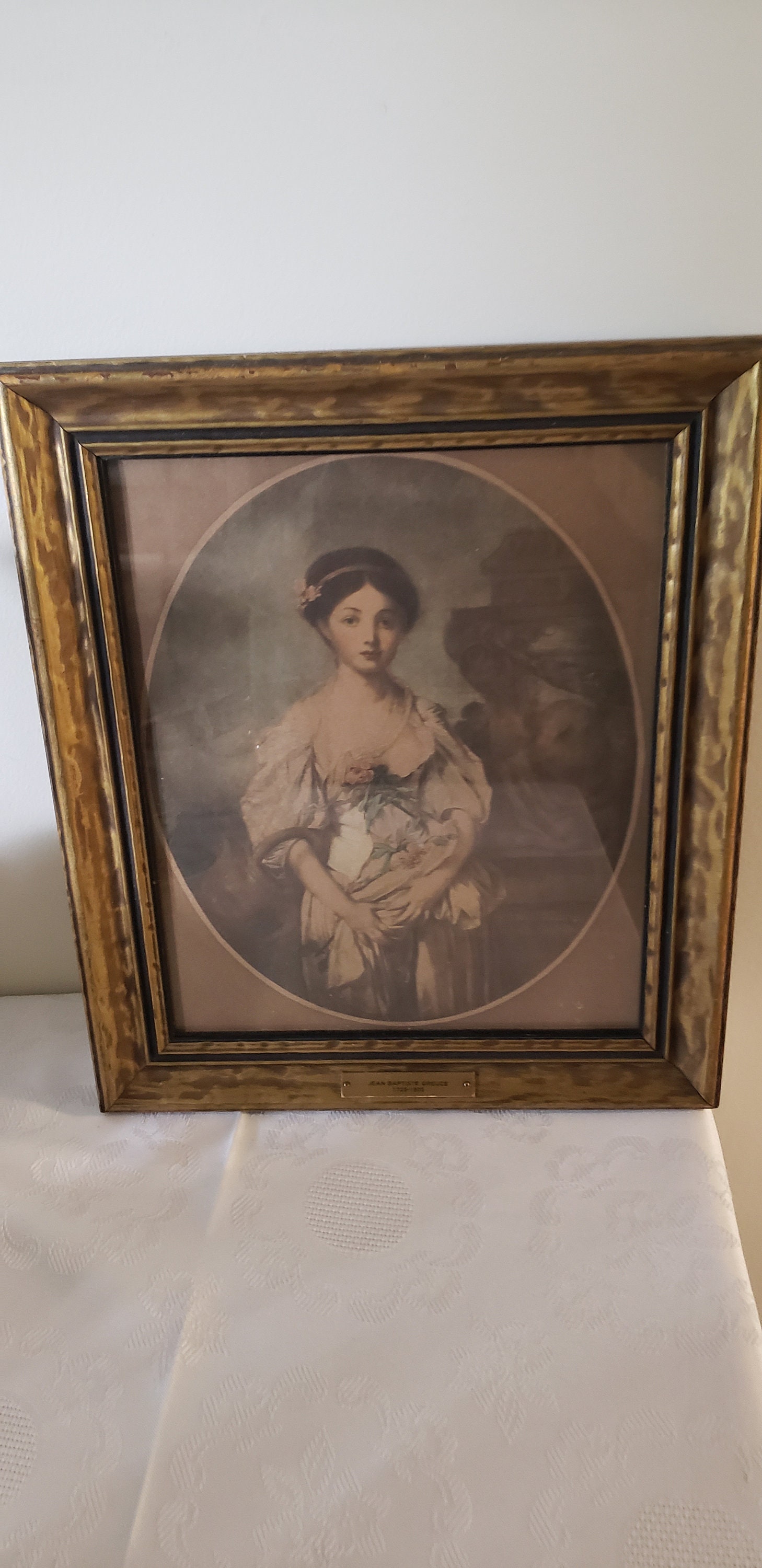 Framed Print The Broken Vessel Famous Oil Painting Print By Jean Baptiste-Greuze 1700s Framed with Matt Excellent For Antique Wall Decor