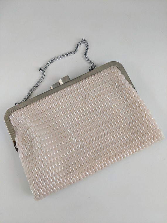 DuVal Vintage Beaded Handbag: Pink Purse with Cha… - image 10