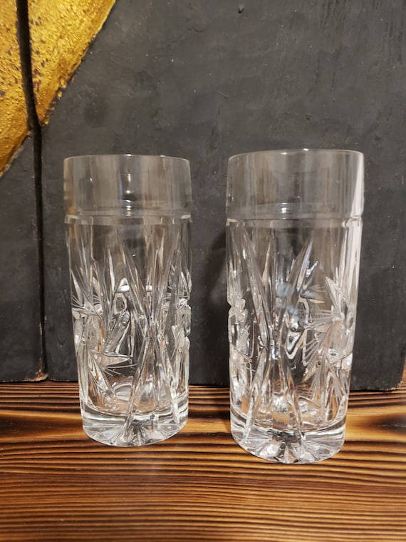 Lead Crystal Cut Glass Drinking Glasses Vintage Glass 