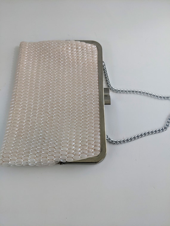 DuVal Vintage Beaded Handbag: Pink Purse with Cha… - image 4