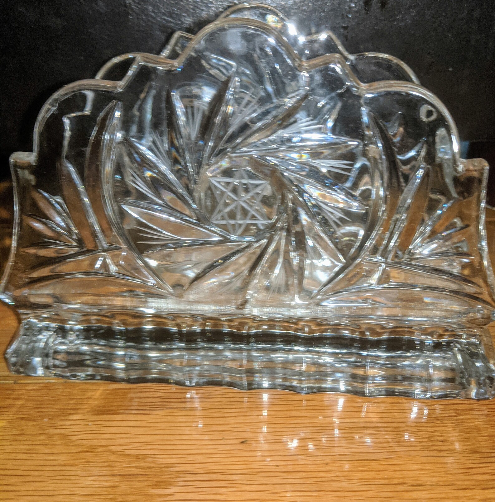 Cut Glass Napkin Holder Vintage Napkin Holder Letter Holder Etsy