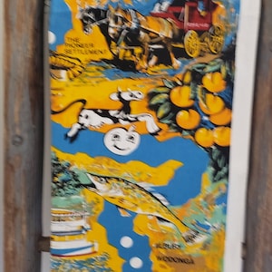 Vintage Murray River Tea Towel: South Australia Map Kitchen Decor