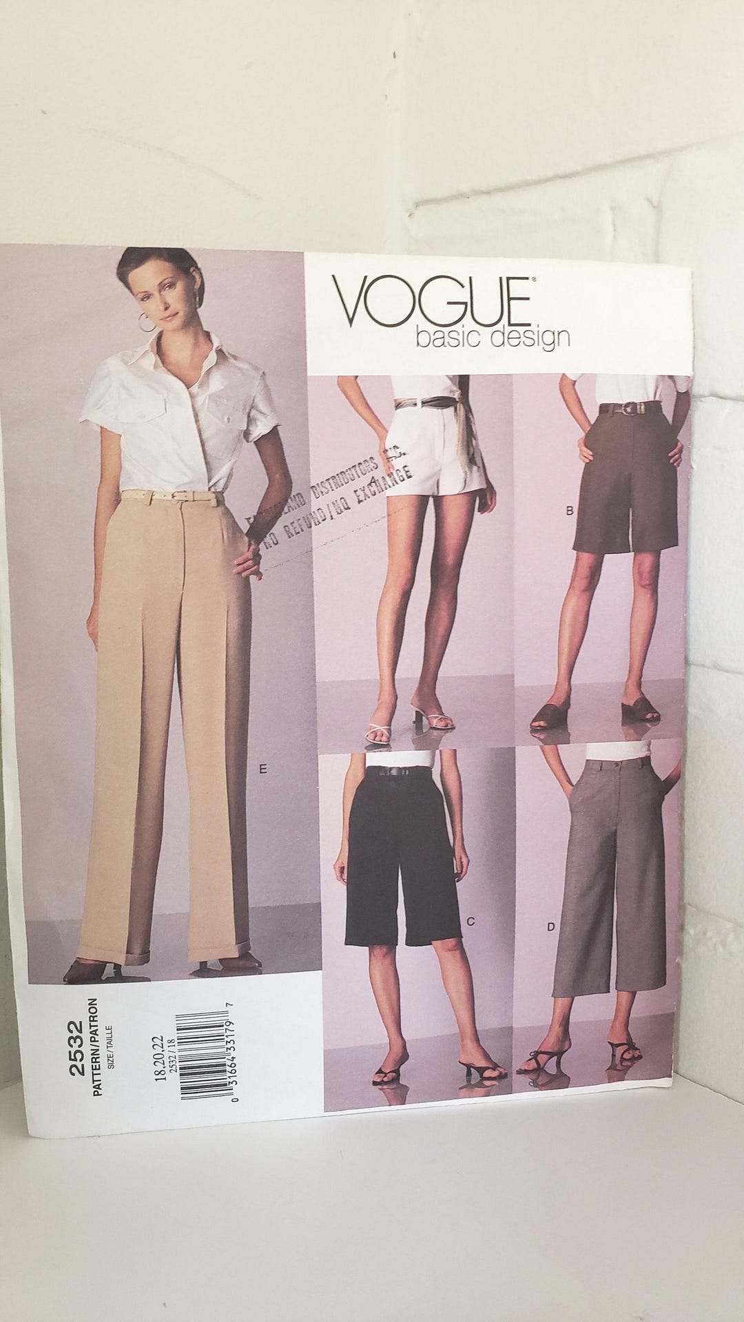 Vogue 2532: Petite Shorts and Pants Sewing Pattern (size 18-22) - Etsy