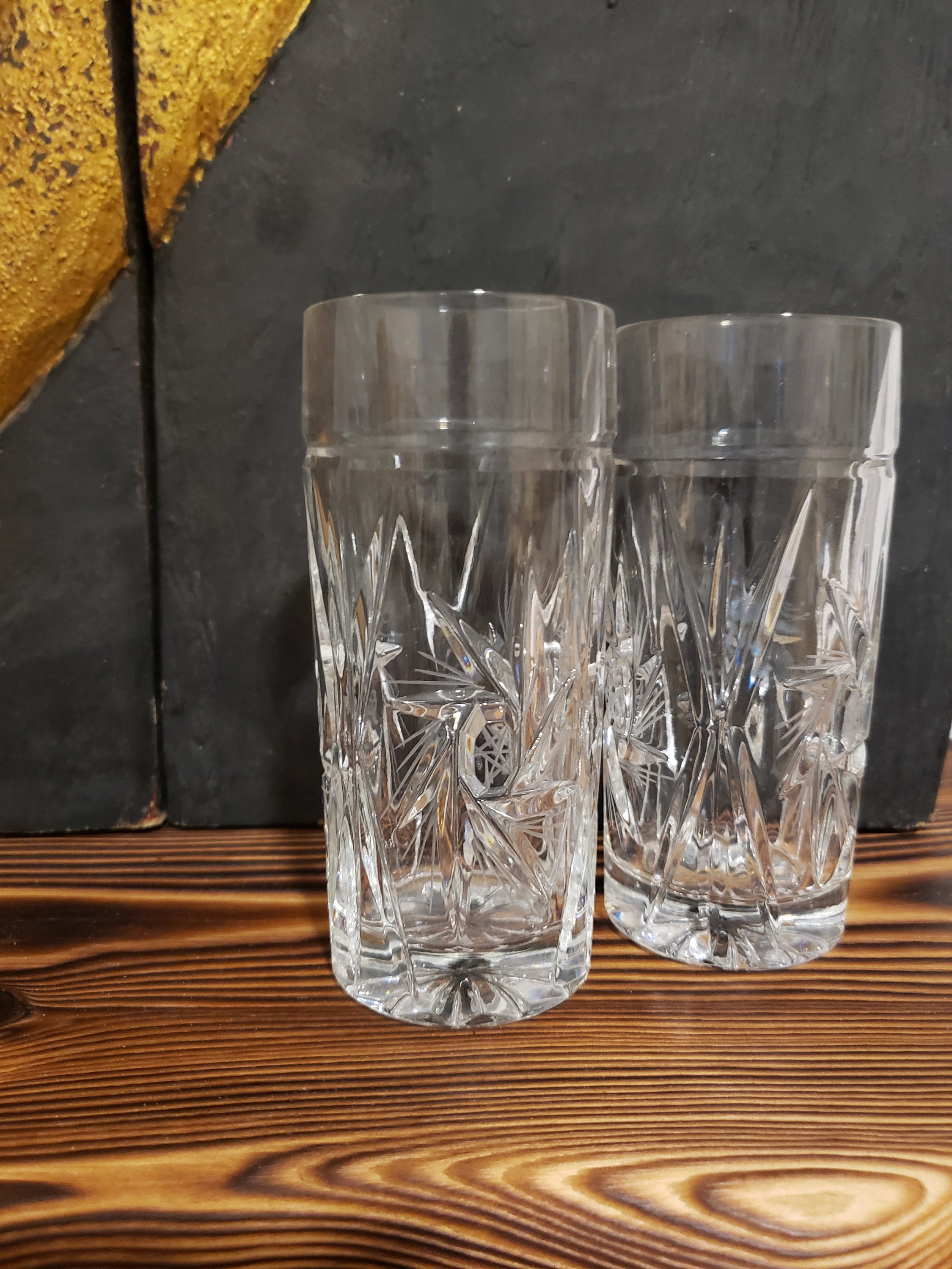 Lead Crystal Cut Glass Drinking Glasses Vintage Glass Etsy